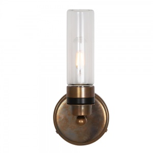 Firth Rippled Glass Cylinder Bathroom Wall Light IP65